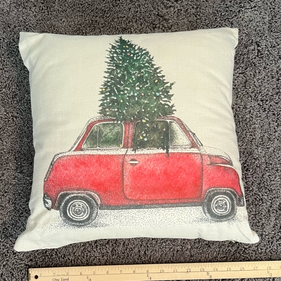 Holiday Christmas Throw Pillow Car/Tree - Picture 5 of 6